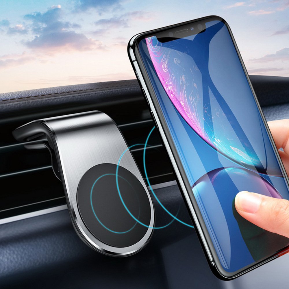 universal aluminium magnetic car phone holder