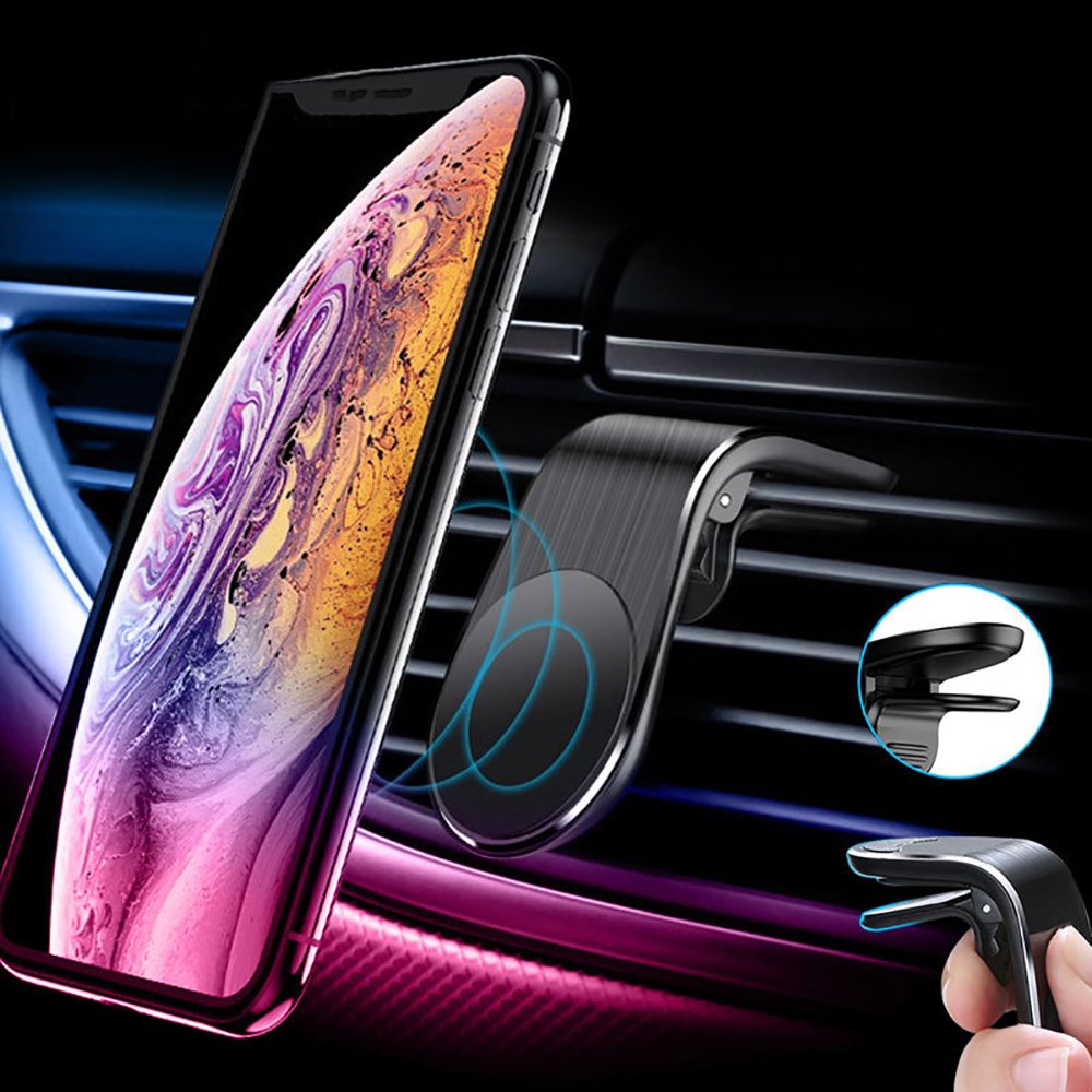 universal aluminium magnetic car phone holder