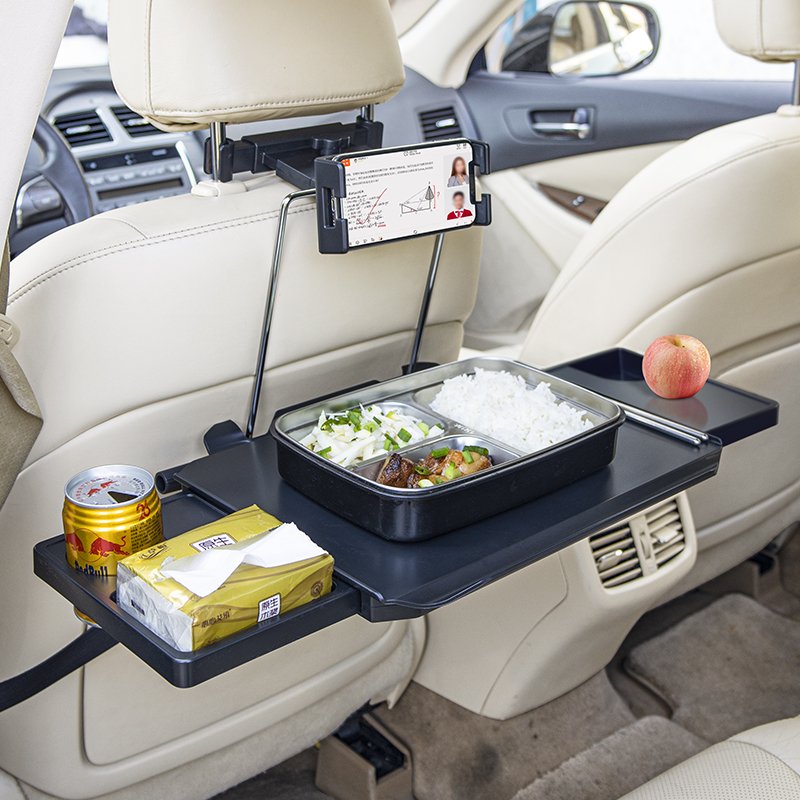 Creative design two sides drawer car Back seat laptop folding table car desk