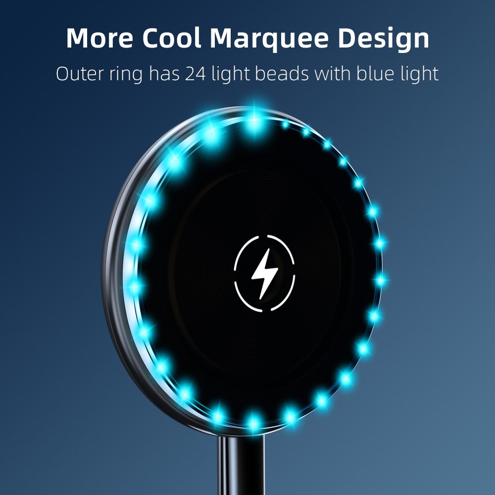 Factory Price Car Mount Wireless Charger 15W Magnetic Wireless Charging Phone Car Holder Dashboard Mount Mobile Phone Holder Car