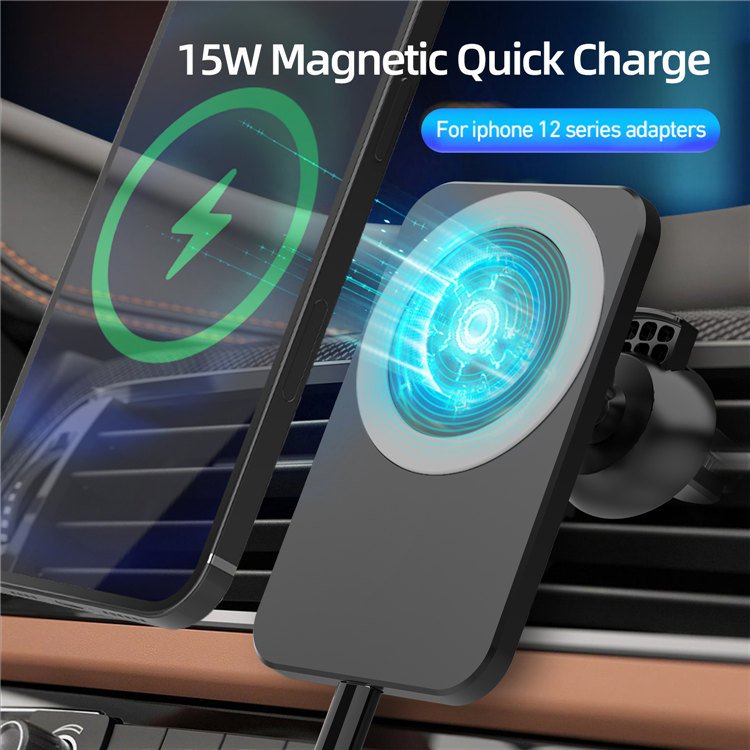 Popular Trends Car Mount 15W Fast Charging Magnetic Wireless Stand Safe Charger With Phone Holder For iPhone 15 14 13 12 Pro Max