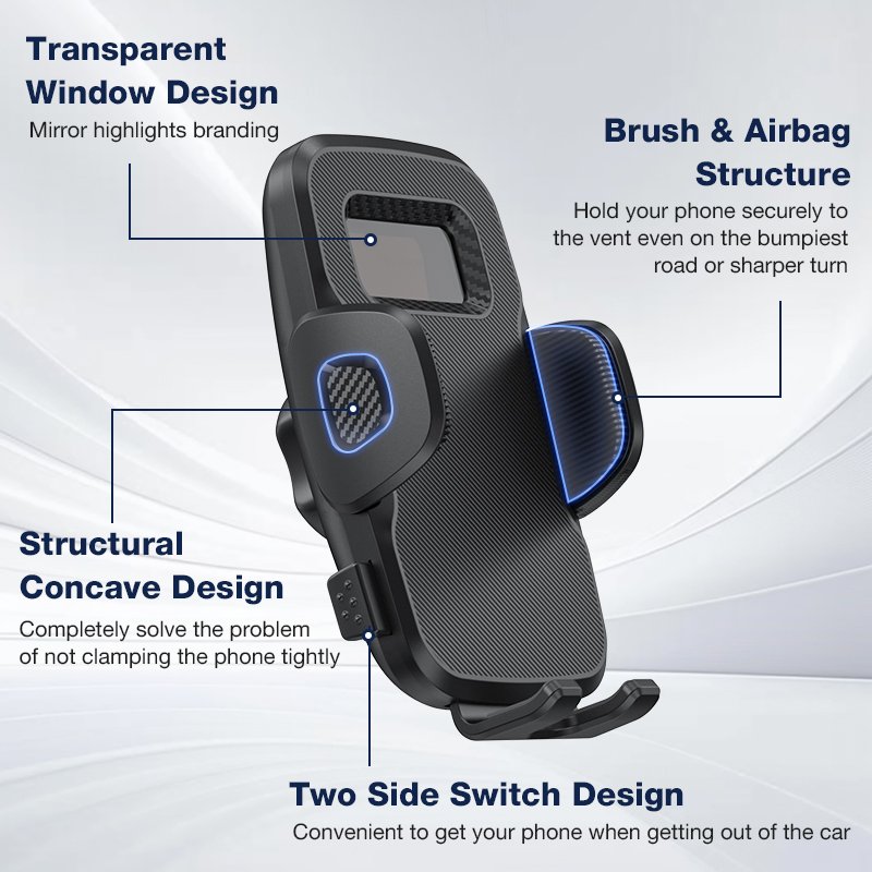 Retractable Car Air Vent Phone Mount Anti-Shake Car Mobile Phone Holders For Vehicle Hands-Free Phone Bracket