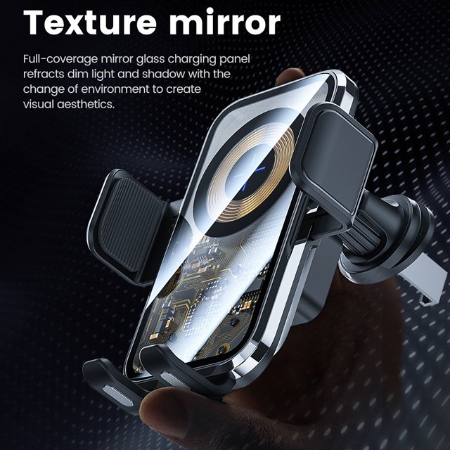 2023 New 15W Car Wireless Charger 360 Degree Rotation Intelligent Infrared Fast Wireless Charging Car Mount Phone Holder