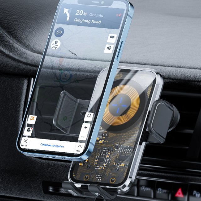2023 New 15W Car Wireless Charger 360 Degree Rotation Intelligent Infrared Fast Wireless Charging Car Mount Phone Holder