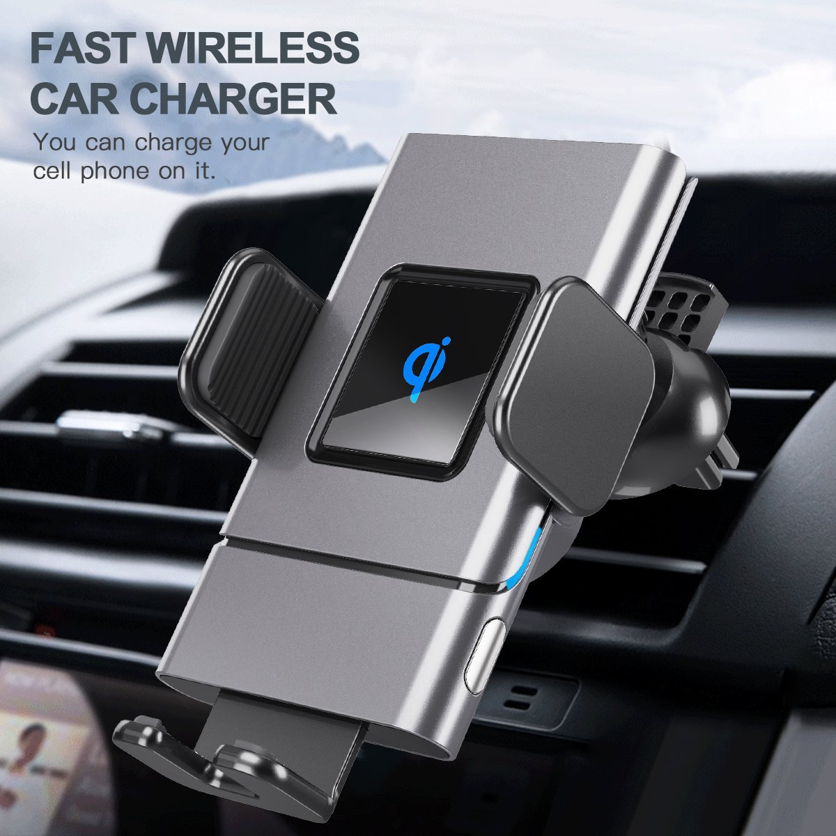New & Original Oem Custom Logo Acrylic Quick Charging Special Car Holder With Wireless Charger For Iphone 11 12 Pro Max
