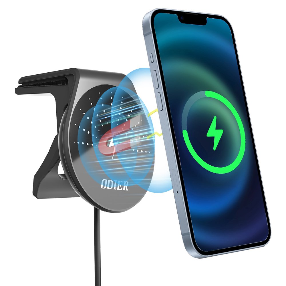 Magnetic Qi Car Mobile Phone Holder with Smart Auto Clamping USB Connectivity Competitive Price Wireless Phone Charger for Cars