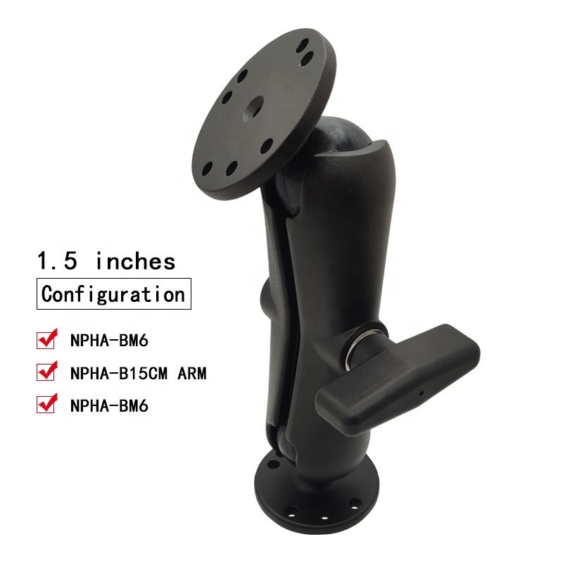 NStar VESA Agricultural Mount Rubber Drill Down Ball Plate Car Phone Tablet Holder with Socket Arm for ram