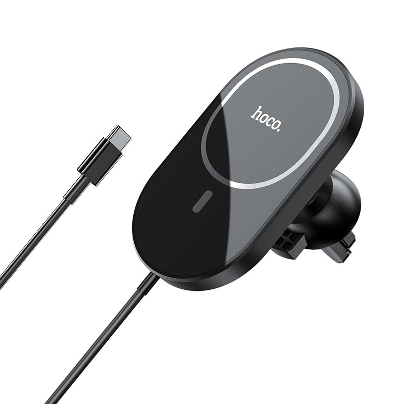 HOCO CA90 15W Powerful Magnetic Wireless Fast Charging Car Charger Mobile Phone Holder