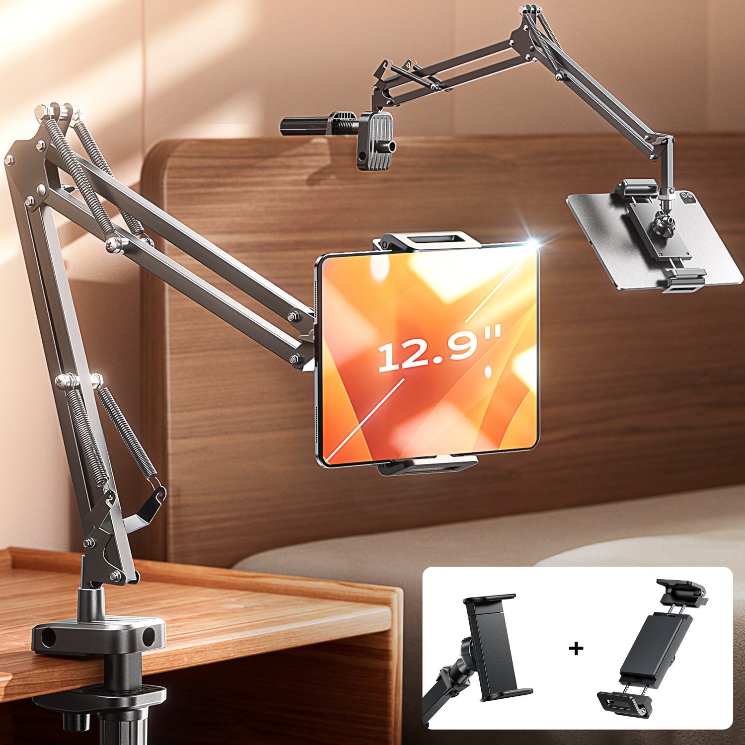 LISEN Tablet Holder Stand Lazy Long Arm Portable Adjustable Bracket Desk Table Mobile Phone Holder