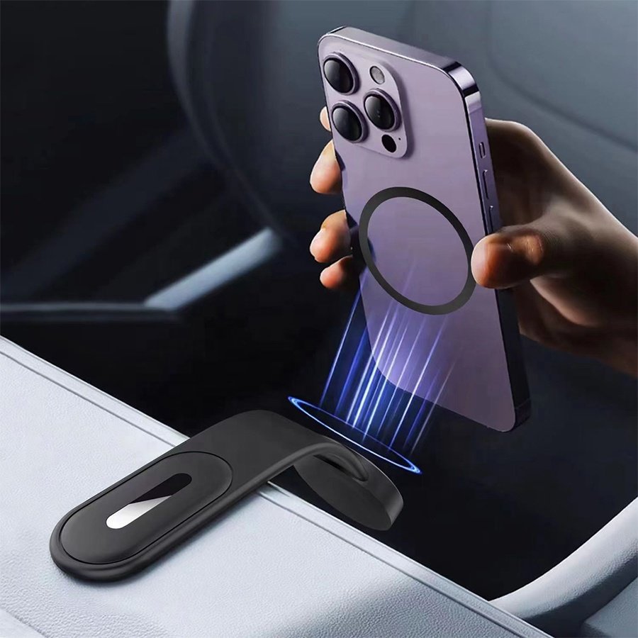 Car Interior Accessories Bendable Memory Metal 15W Wireless Charging Colorful Light Magnetic Phone Mount Holder Car Phone Stand