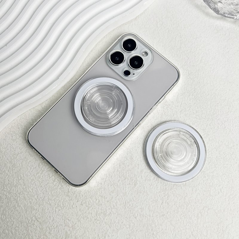 Removable N52 Magnetic Transparent Phone Griptok Compatible with Safe Wireless Charge for Socket Stand Magnet Holder Grip Tok