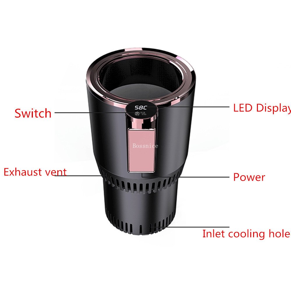 DC12V Smart Cup Mug Holder Summer Drink Car Armrest Console Cooler and Warmer Beverage Tumbler with Heating Cooling Features