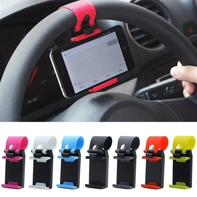 Universal Car Steering Wheel Phone Holder Hook Mount Navigation Mobile Phone Bracket Support in Car for iPhone Xiaomi Samsung