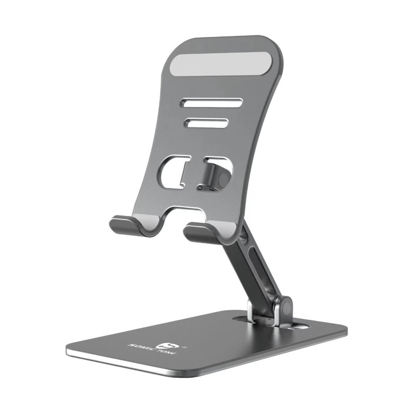 SOMIC TONE Foldable Phone Stand for Desk Height Adjustable Cell Phone Holder Portable Cellphone Cradle Desktop Dock