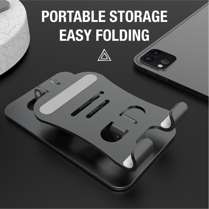 SOMIC TONE Foldable Phone Stand for Desk Height Adjustable Cell Phone Holder Portable Cellphone Cradle Desktop Dock