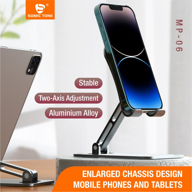SOMIC TONE Foldable Phone Stand for Desk Height Adjustable Cell Phone Holder Portable Cellphone Cradle Desktop Dock