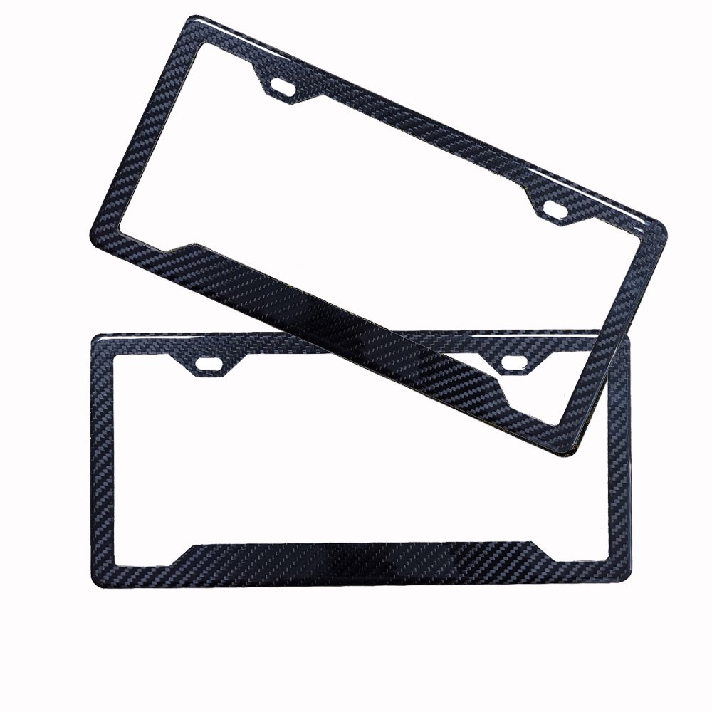 Hot Sale Low MOQ 1 Piece 100% Forged Carbon fiber car license plate frame holder with Two holes for model 004