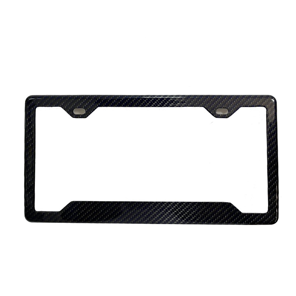 Hot Sale Low MOQ 1 Piece 100% Forged Carbon fiber car license plate frame holder with Two holes for model 004