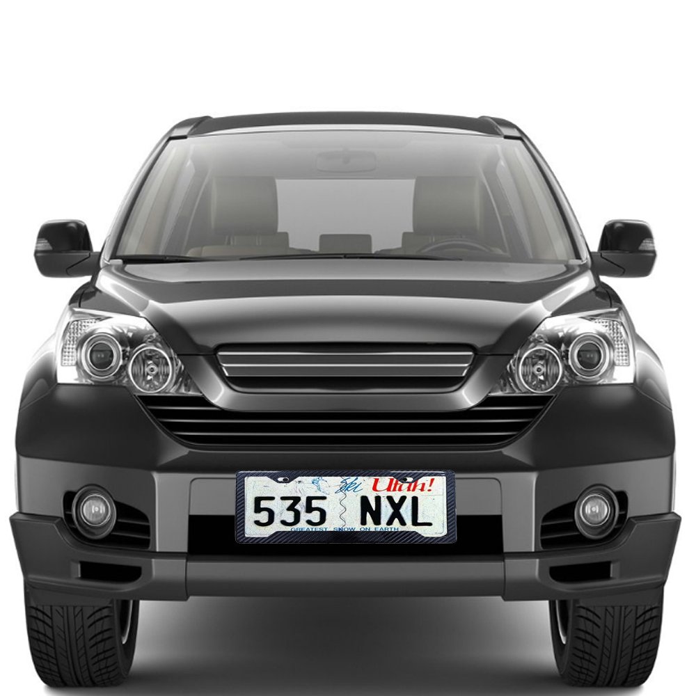 Hot Sale Low MOQ 1 Piece 100% Forged Carbon fiber car license plate frame holder with Two holes for model 004