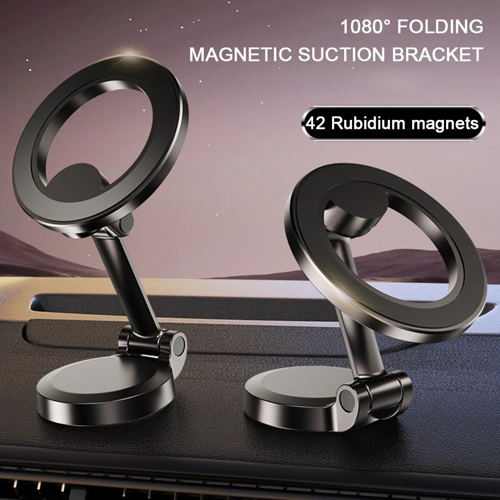 New Ultra Magnetic Cars Phone Holder Universal Rotatable Alloy Smartphone Stand Automotive Anti-Shake Car Navigating Holder