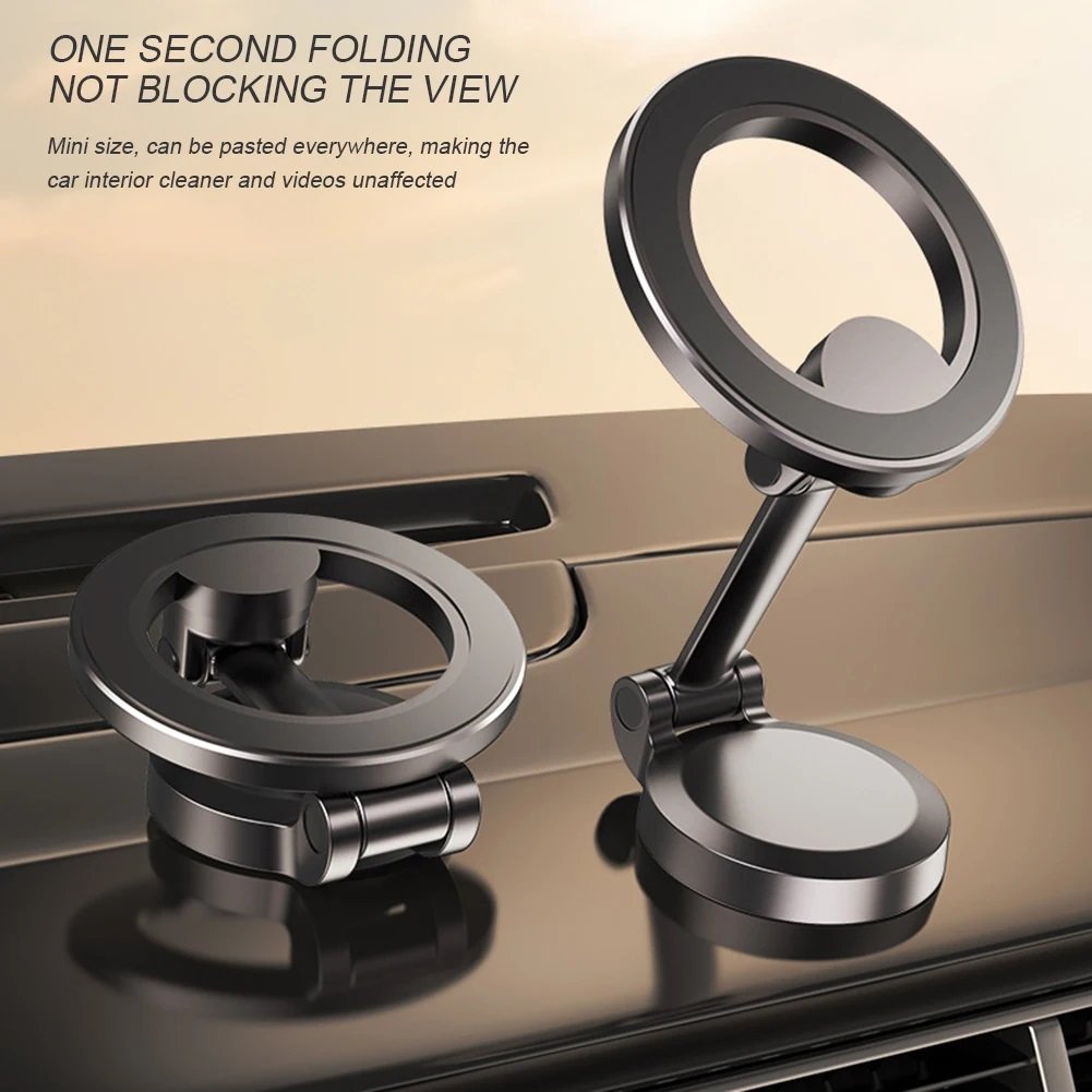 New Ultra Magnetic Cars Phone Holder Universal Rotatable Alloy Smartphone Stand Automotive Anti-Shake Car Navigating Holder