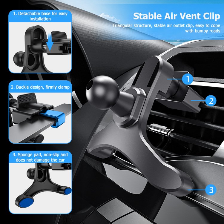 3in1 Car Mobile Phone Holder Mount 360 Degree Rotating Adjustable Long Arm Car Vent Dashboard Windshield Phone Holder Stand
