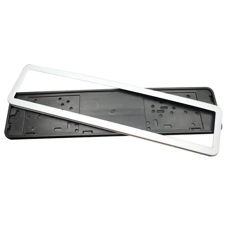 Euro Size Car Number Plate Holder White Stainless Steel Universal 53.5*13.5 Cm CN;ZHE
