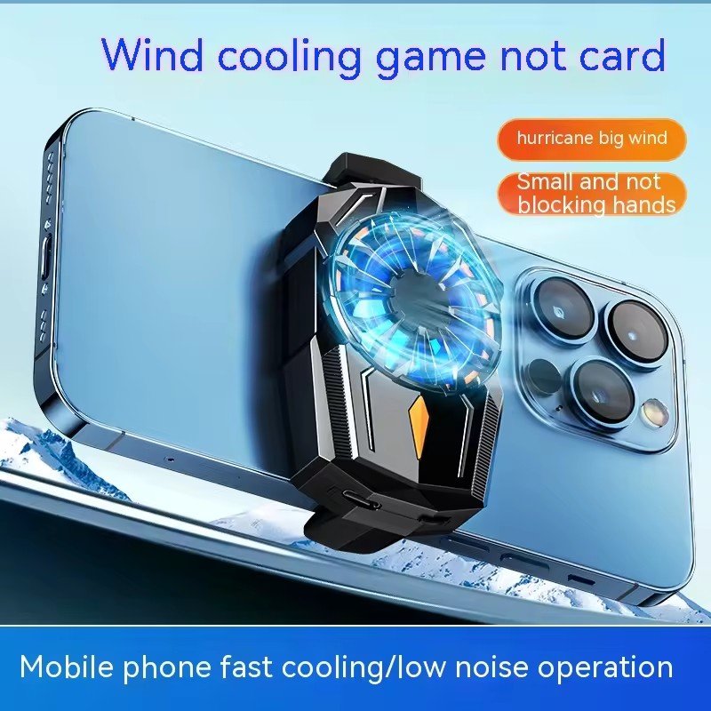 2024 New Mobile Phone Semiconductor Back-clip Cooling Fan Radiator Built-in 1200mAh Battery for IPhone Android PUBG Game Cooler