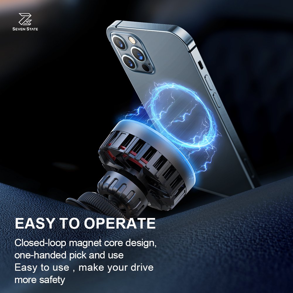 Magnetic Wireless Car Charger,360 Rotating Car Phone Holder,With Ice Cooling Charging Car Mount