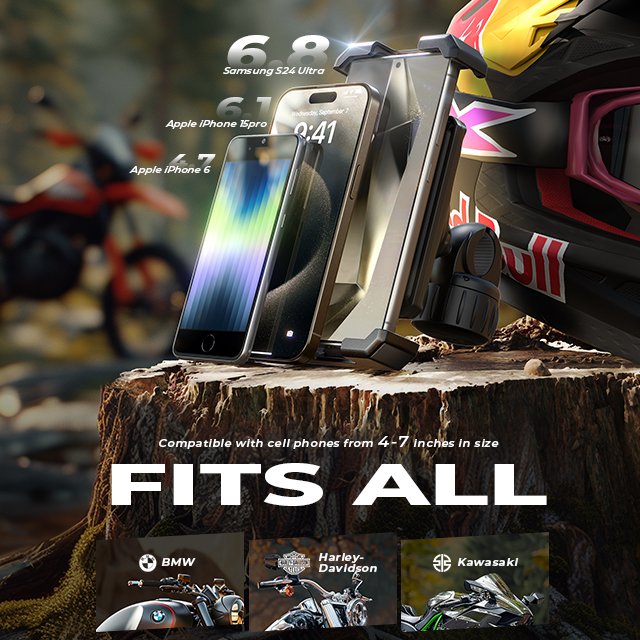 LISEN The New Listing Motorcycle Mini Phone Holder Motorcycle Bike Phone Stand for iPhone 4.6-7in Smartphones