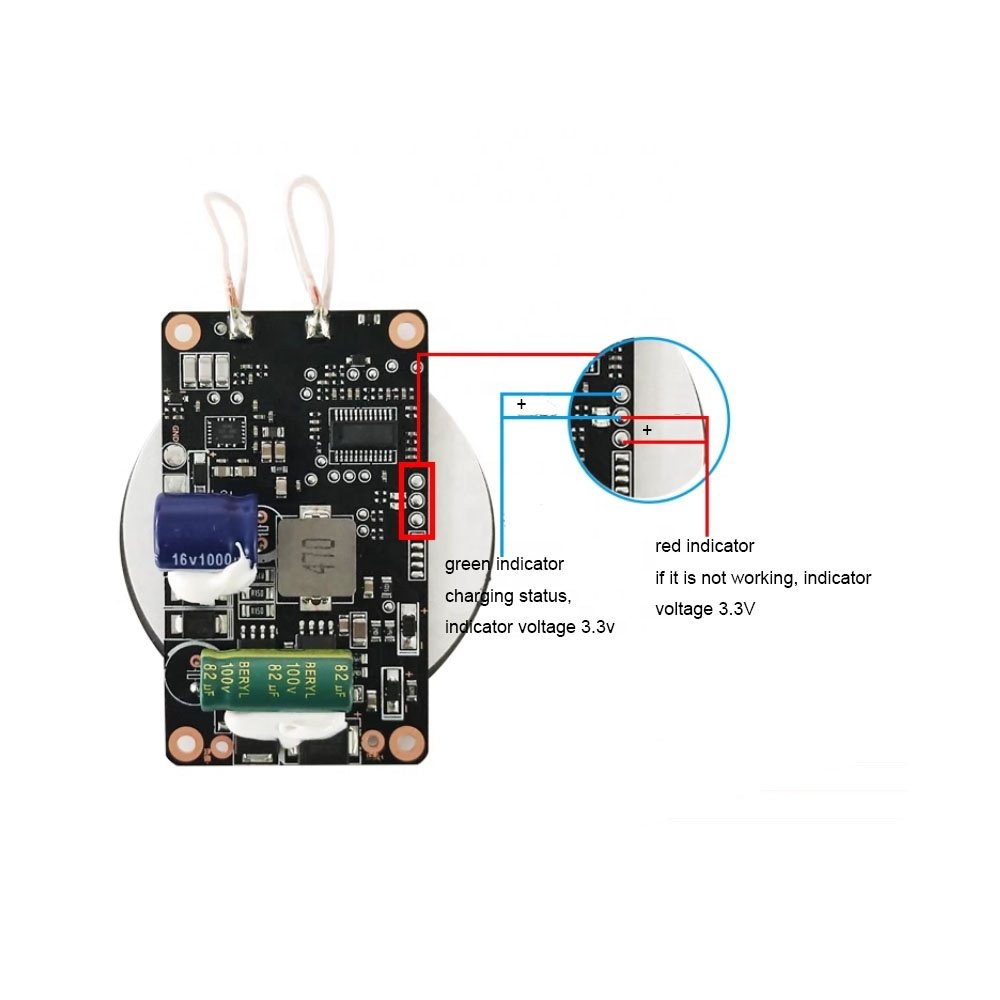 Taidacent 12V 24V 48V 76V 96V High Voltage 20W Car Hidden Wireless Charger Board Smart Car Wireless Phone Charger Holder Module