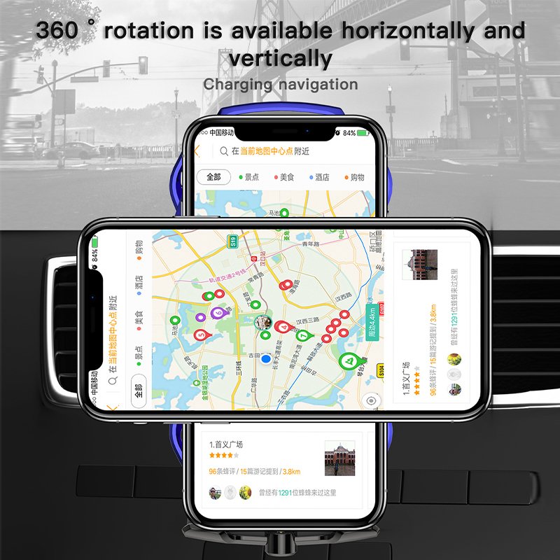 Original Quality A5S wireless Magnetic Universal Car Mount Phone Holder Charger for GPS