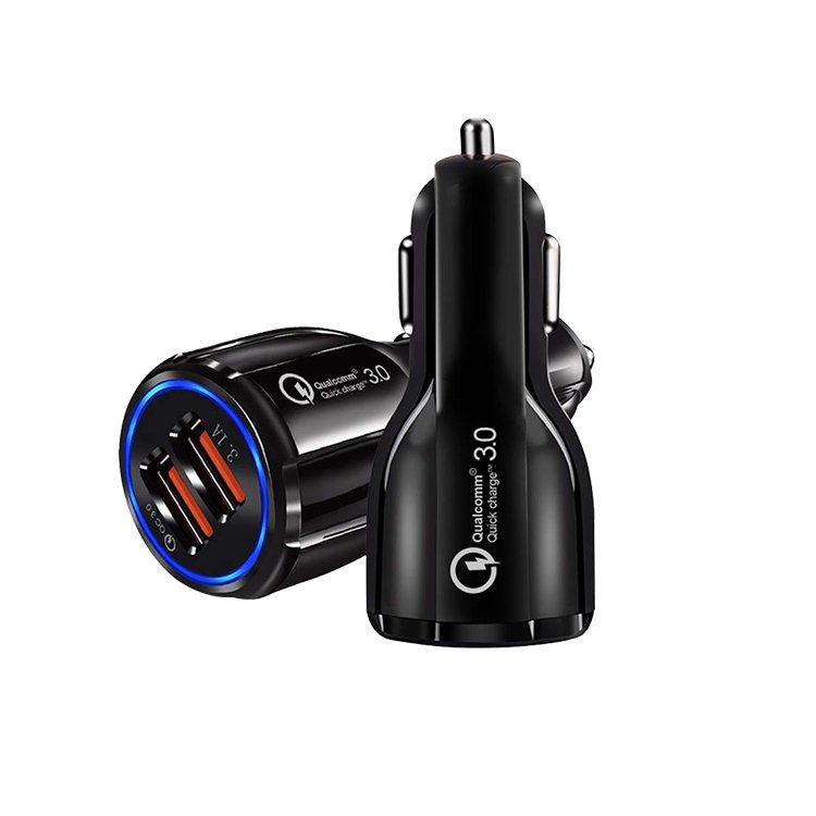 2024 Top 2 Amazon Hot Sale Bowling Type QC3.0 3.1A Dual Port Fast USB Car Charger For Mobile iPhone Wireless Car Charger Bracket