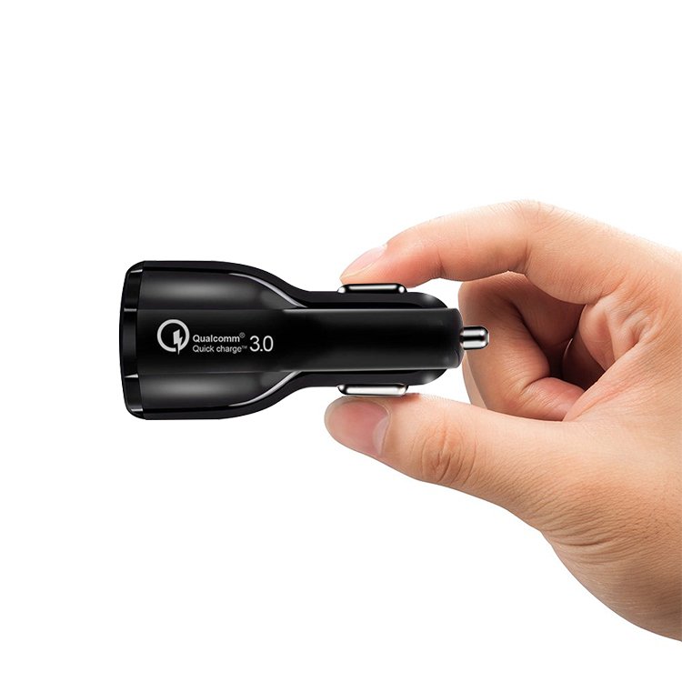2024 Top 2 Amazon Hot Sale Bowling Type QC3.0 3.1A Dual Port Fast USB Car Charger For Mobile iPhone Wireless Car Charger Bracket
