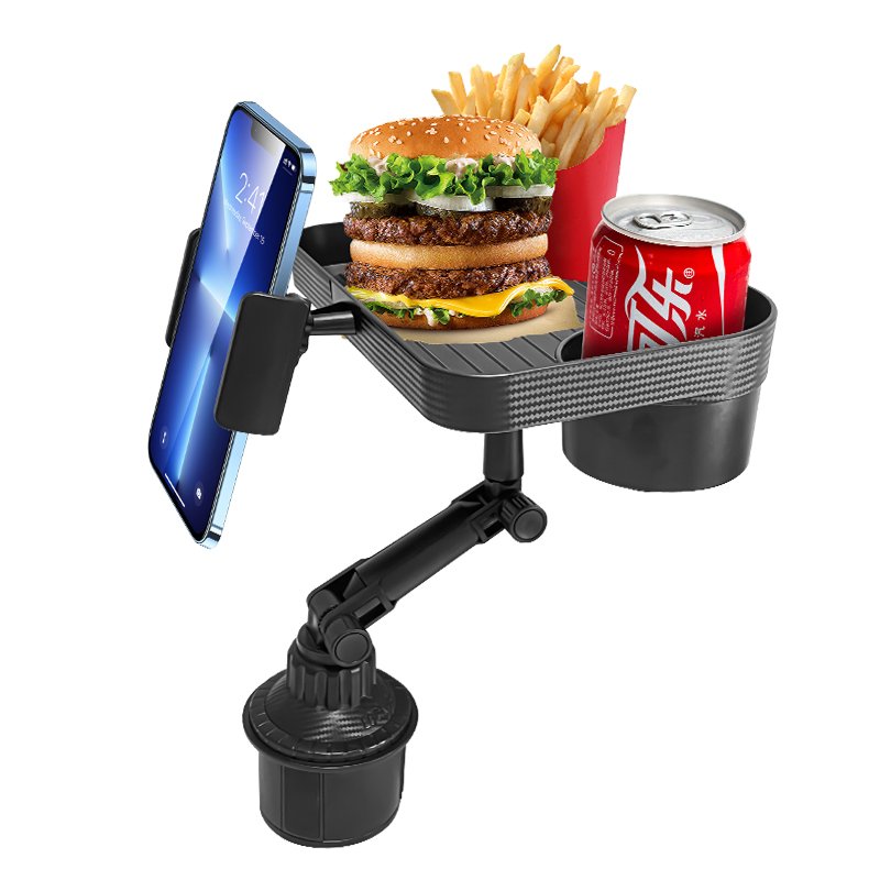 NEW universal Multi-funtional High Quality Black 360 Degree Rotatable Car Cup Holder Food Snack Cup Car Holder Food Eating Tray