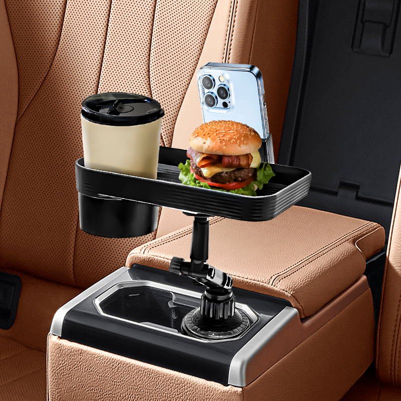 NEW universal Multi-funtional High Quality Black 360 Degree Rotatable Car Cup Holder Food Snack Cup Car Holder Food Eating Tray