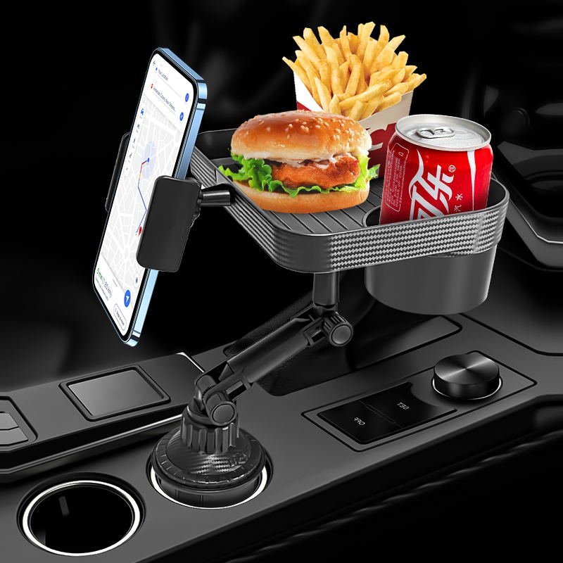 NEW universal Multi-funtional High Quality Black 360 Degree Rotatable Car Cup Holder Food Snack Cup Car Holder Food Eating Tray