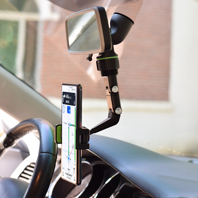 Universal Car Rearview Mirror Mobile Phone Holder 360 Rotation Adjustable Foldable Flexible Cell Phone Mount For Car Rearview