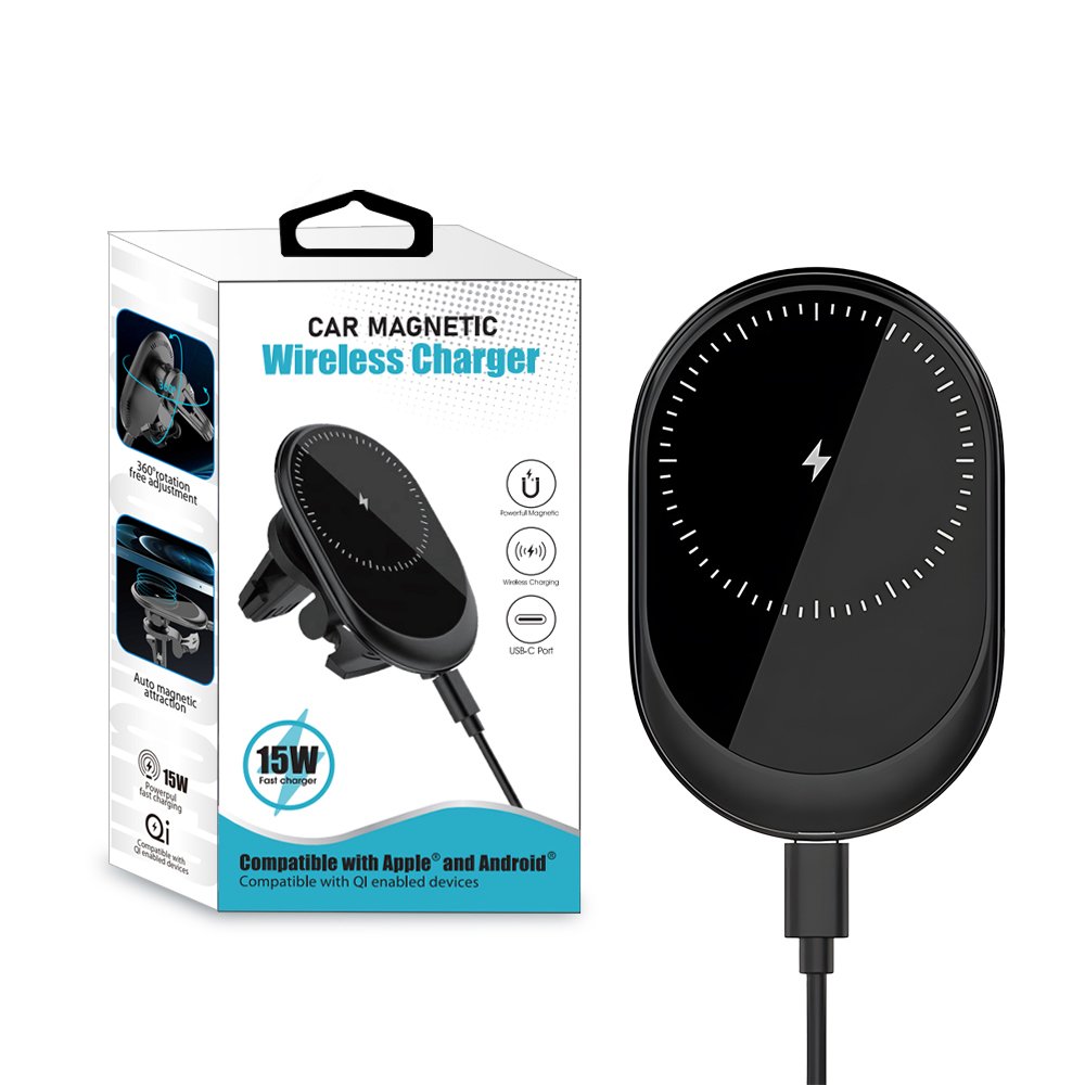 Air Vent Mobile Phone Holder Stable Electric Rotatable Wireless Magnetic Charger Car 15W Fast Charging