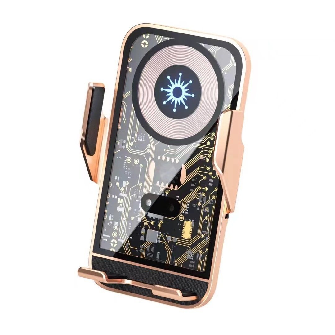 Universal Portable 15W Smart Car wireless phone charger Cyberpunk Phone Holder trending products 2024 new arrivals