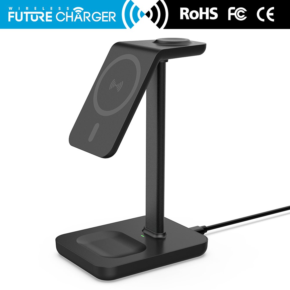 3 in 1 Magnetic Wireless Charger holder for iPhone 13/12 series&iWatchS7&Airpods 3&Airpods Pro