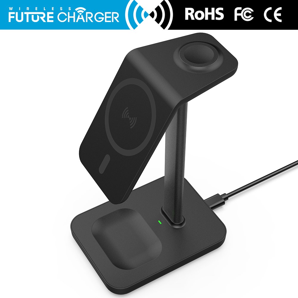 3 in 1 Magnetic Wireless Charger holder for iPhone 13/12 series&iWatchS7&Airpods 3&Airpods Pro