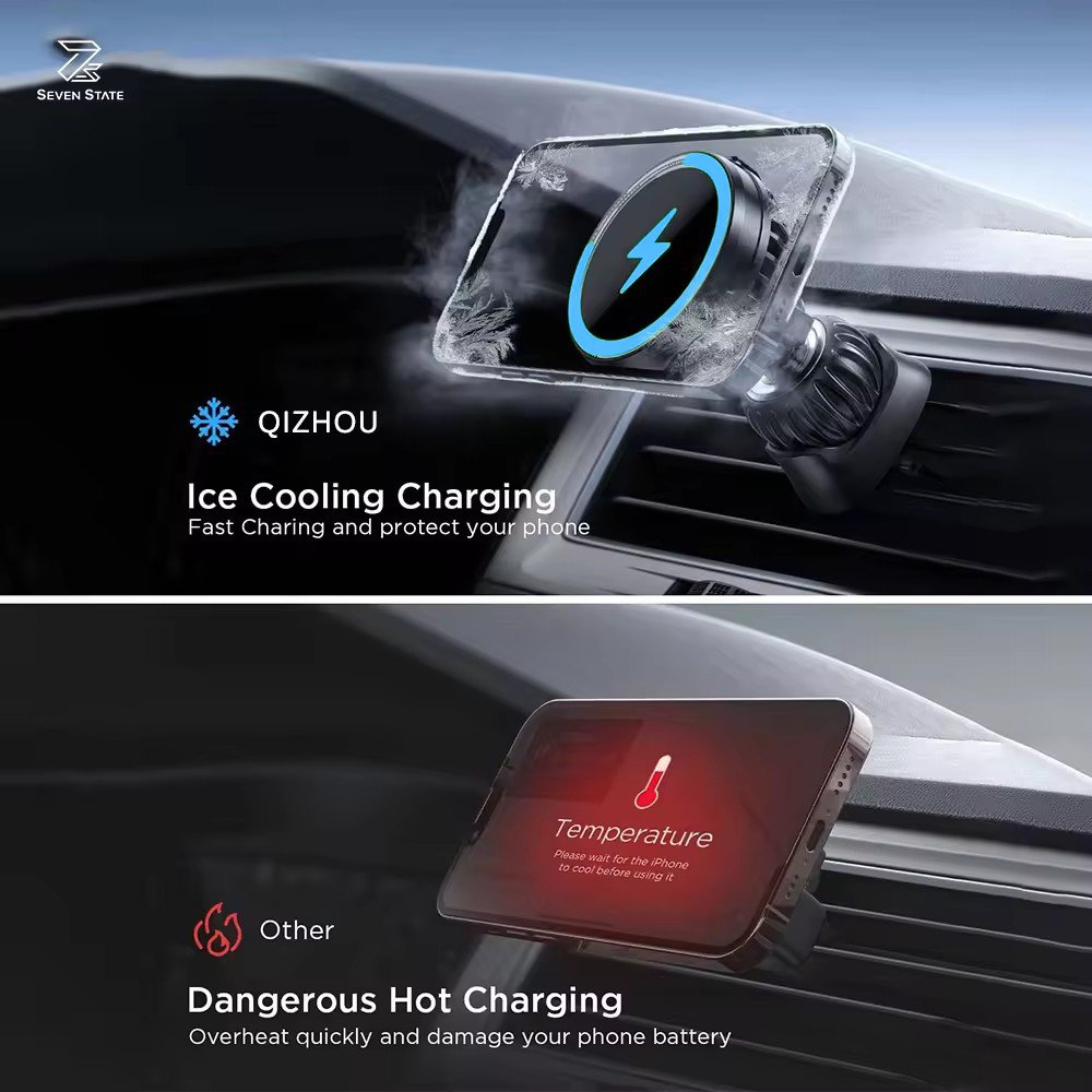 Magnetic Wireless Charger For Car Super Strong Magnet Phone Holder Stand 15 W Fast Charging Car Mount