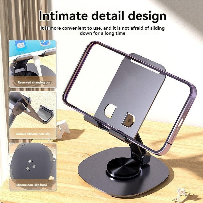 Metal mobile phone stand desktop 2024 new model suitable for iPad tablets can rotate and lift 360 degrees