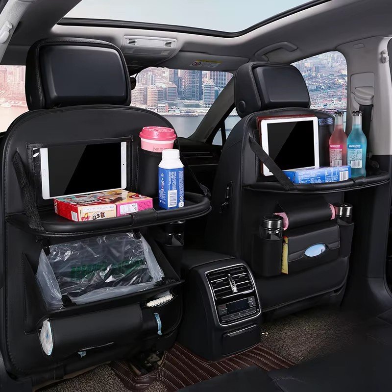 RTS 2025 Car Seat Hanging Storage Bag Rear Seat Back Organizer Car Folding Table