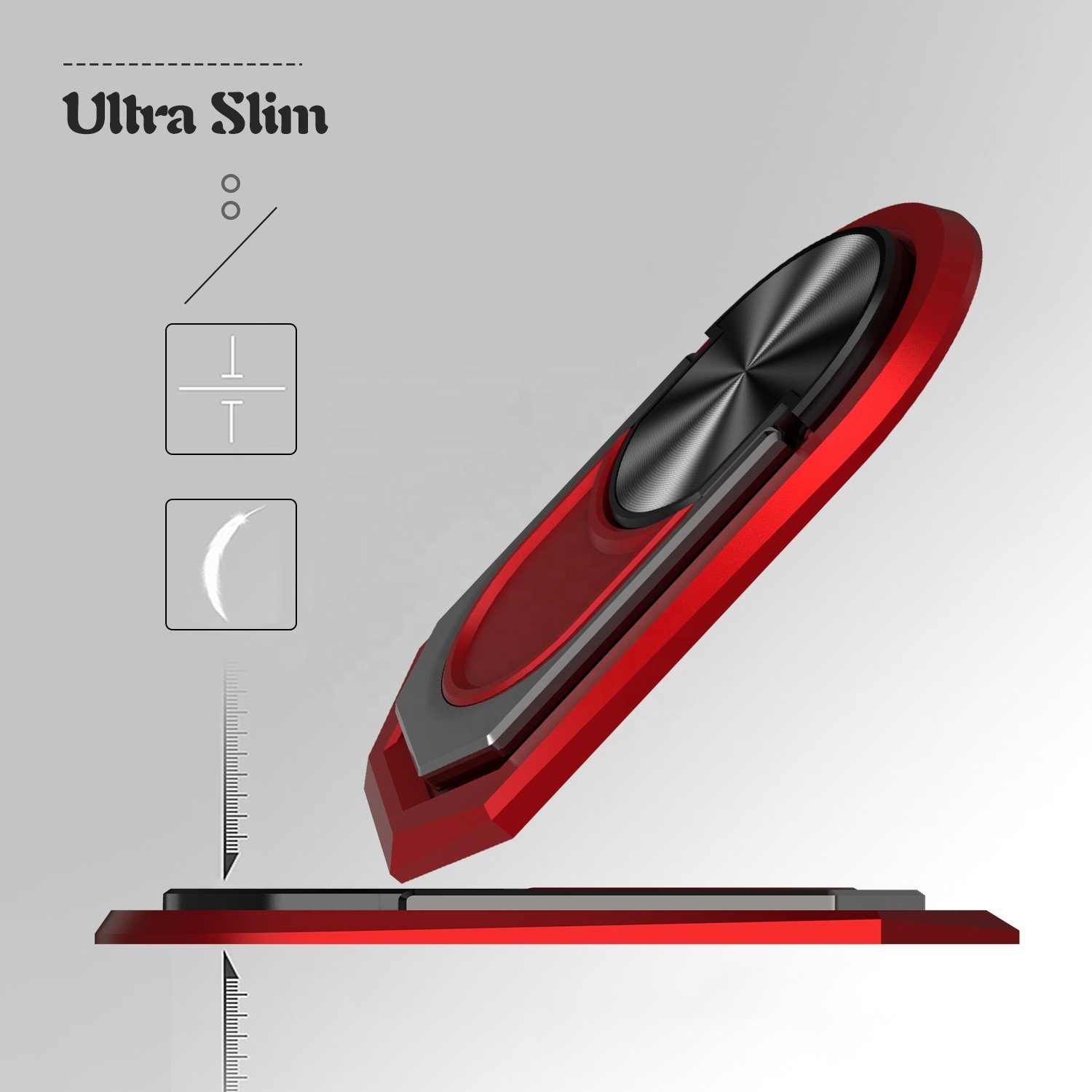 Smartphone Accessories Metal Phone Kickstand Magnetic Car Mount Ring Holder Finger Stand for Cell Phone