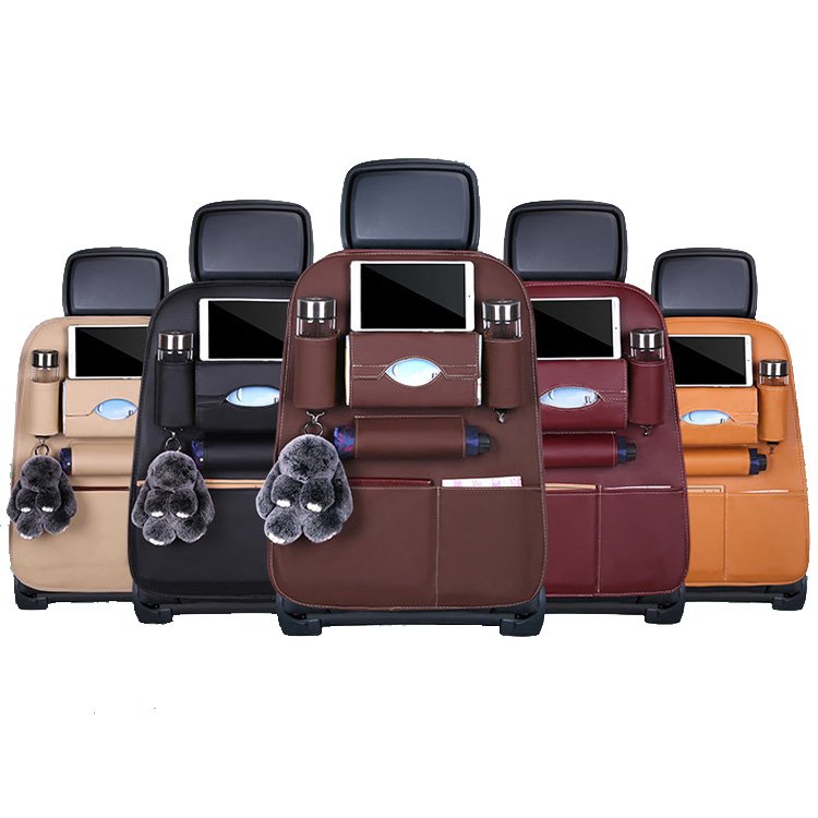 Muti-Pocket Car Back Seat Organizer with Table Cup Tissue Holder Back Seat Storage Bag