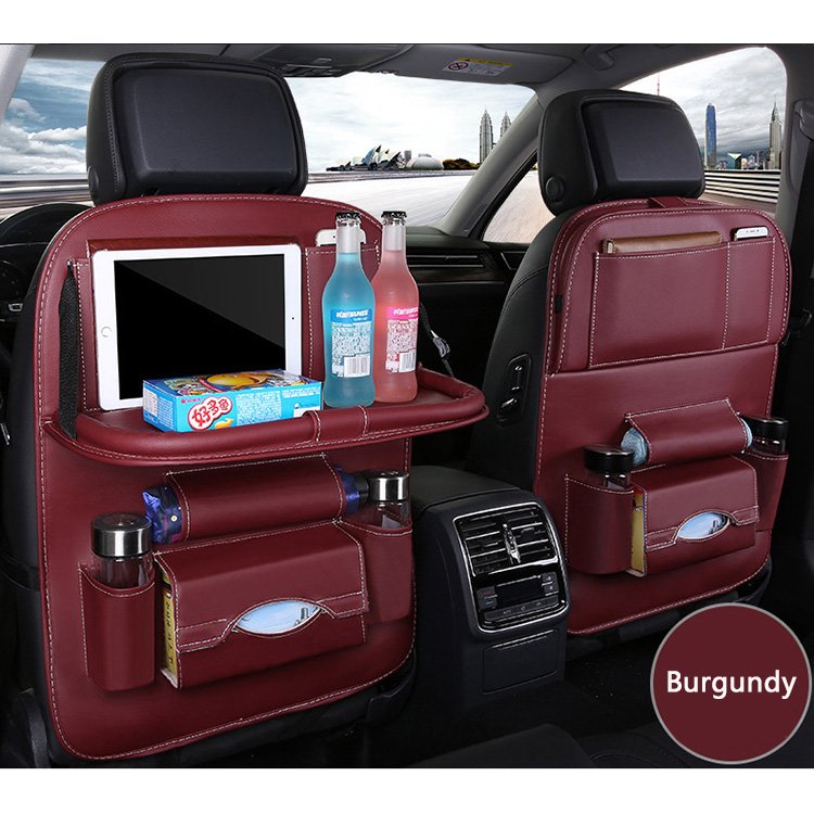 Muti-Pocket Car Back Seat Organizer with Table Cup Tissue Holder Back Seat Storage Bag