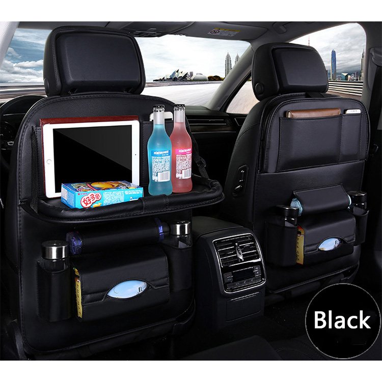 Muti-Pocket Car Back Seat Organizer with Table Cup Tissue Holder Back Seat Storage Bag