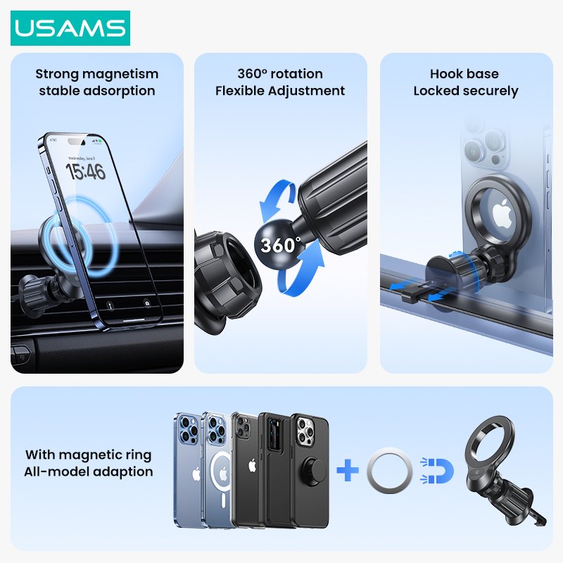 USAMS ZJ075 Hot Model Magnetic Phone Car Holder Phone Car Holder Adjustable Cell Phone Holder For Car